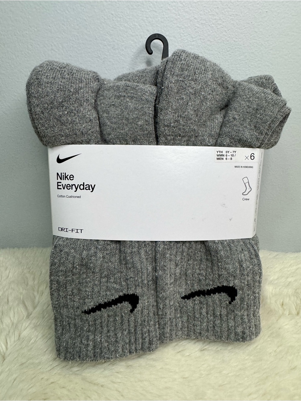 Nike Grey Everyday Crew Socks (6 Pack)